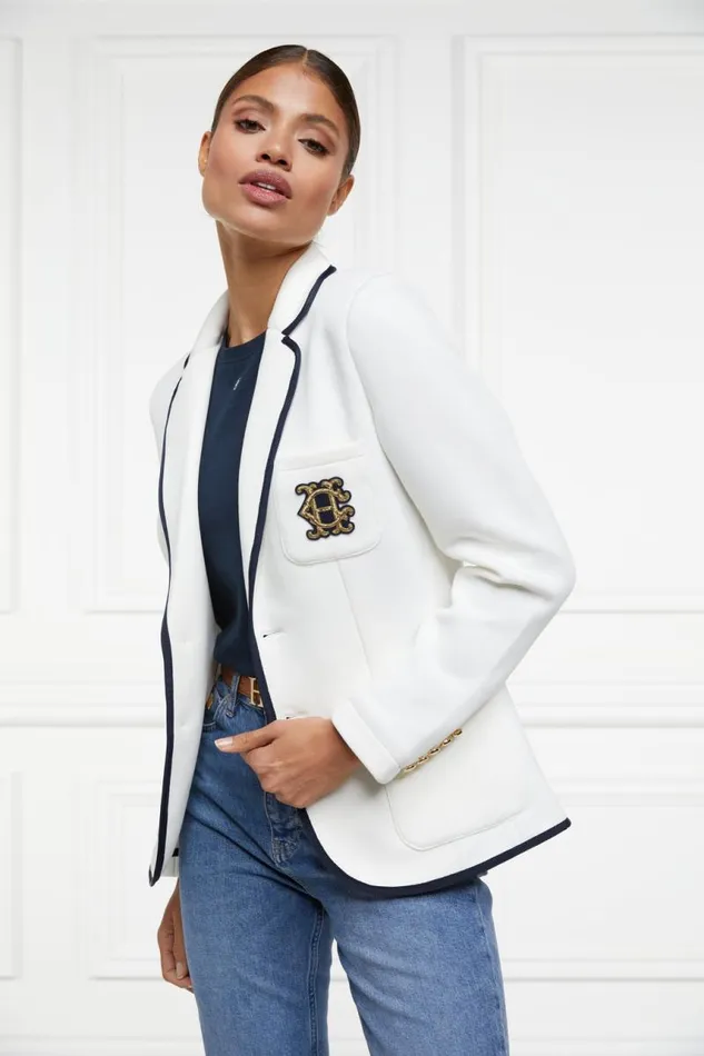 Women Blazers Holland Cooper Henley Blazer Cream Women Blazers Holland Cooper Henley Blazer Cream