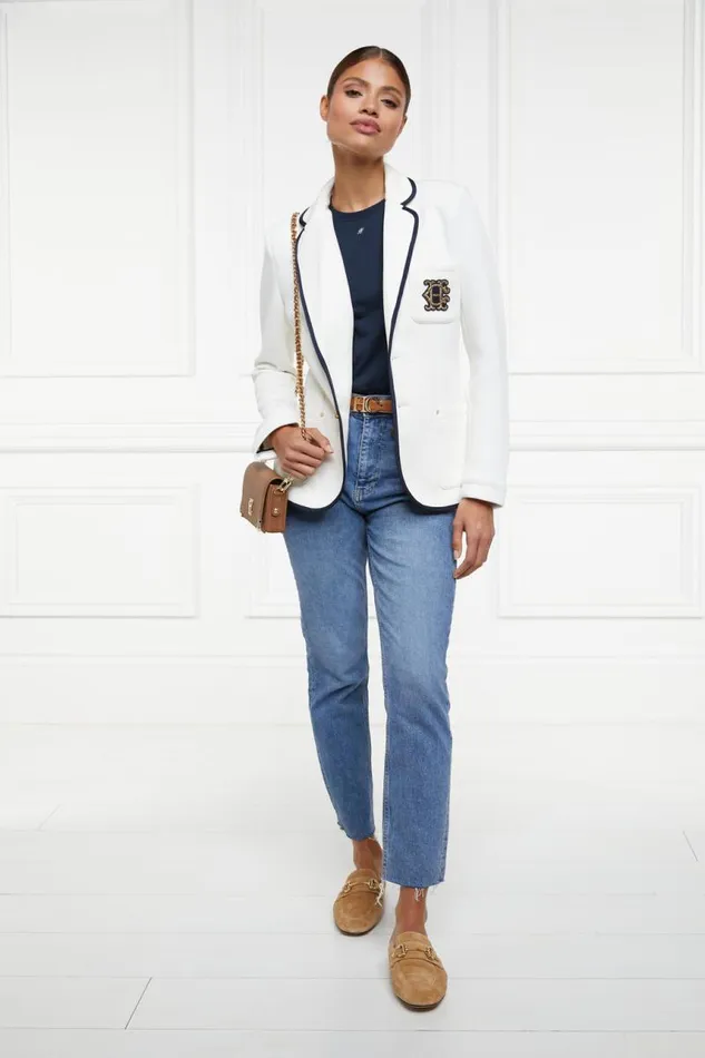 Women Blazers Holland Cooper Henley Blazer Cream Women Blazers Holland Cooper Henley Blazer Cream