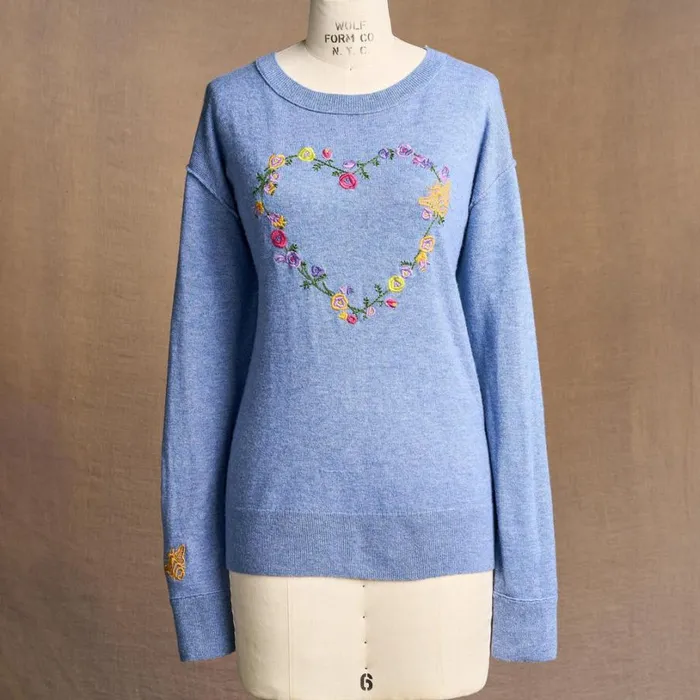 Women Blooming Love Sweater Denim Sundance Catalog Sweaters Women Blooming Love Sweater Denim Sundance Catalog Sweaters