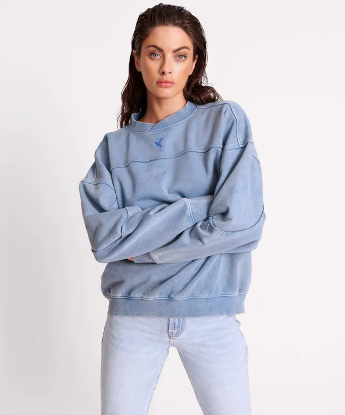 Women BLUE ACID RETRO CREW SWEATER One Teaspoon Hoodies And Sweats Women BLUE ACID RETRO CREW SWEATER One Teaspoon Hoodies And Sweats