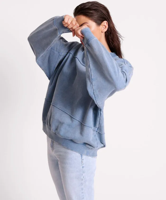 Women BLUE ACID RETRO CREW SWEATER One Teaspoon Hoodies And Sweats Women BLUE ACID RETRO CREW SWEATER One Teaspoon Hoodies And Sweats