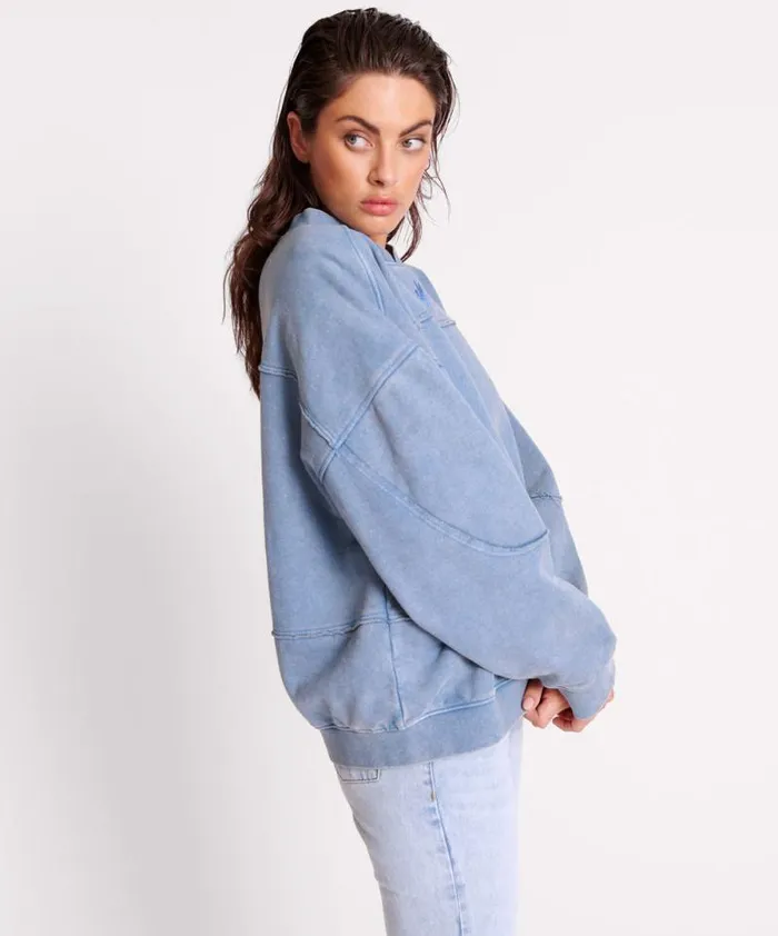Women BLUE ACID RETRO CREW SWEATER One Teaspoon Hoodies And Sweats Women BLUE ACID RETRO CREW SWEATER One Teaspoon Hoodies And Sweats