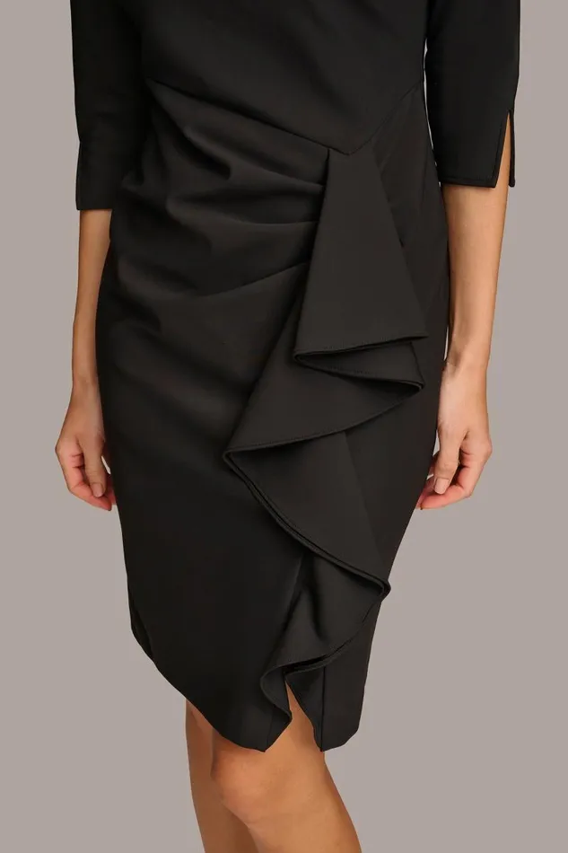 Women BOAT NECK SIDE DRAPE DRESS Black Donna Karan New York Dresses And Jumpsuits Women BOAT NECK SIDE DRAPE DRESS Black Donna Karan New York Dresses And Jumpsuits