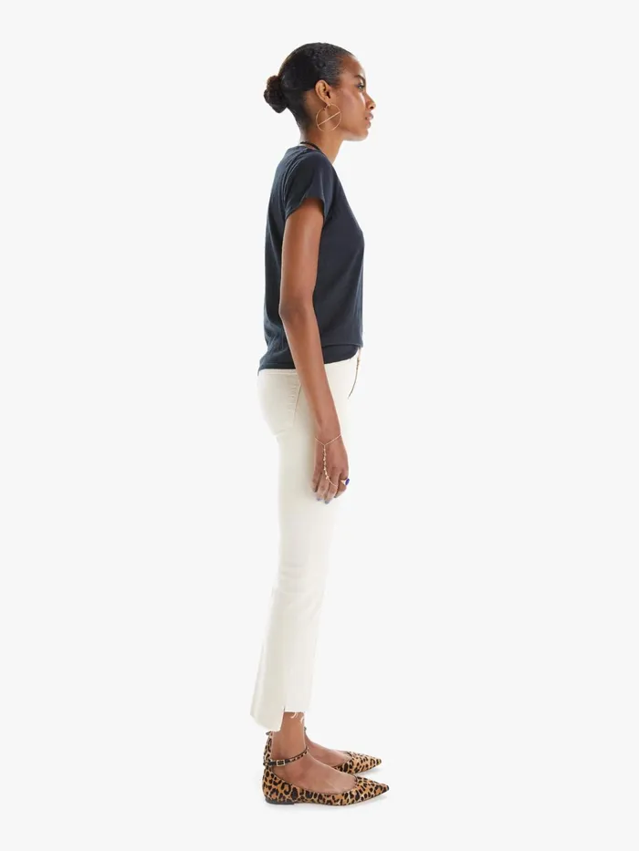 Women Bootcut Mother Denim The Insider Crop Step Fray Natural