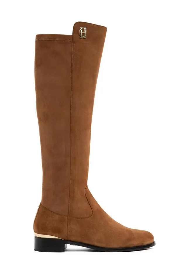 Women Boots Holland Cooper Albany Knee Boot Tan Suede