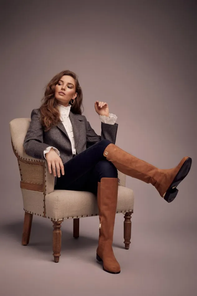 Women Boots Holland Cooper Albany Knee Boot Tan Suede Women Boots Holland Cooper Albany Knee Boot Tan Suede