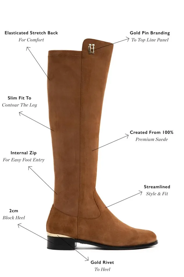 Women Boots Holland Cooper Albany Knee Boot Tan Suede Women Boots Holland Cooper Albany Knee Boot Tan Suede