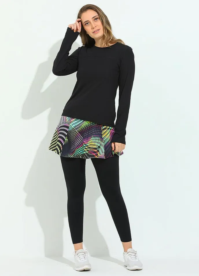 Women Bossa Top Black Dona Jo Long Sleeve Shirts