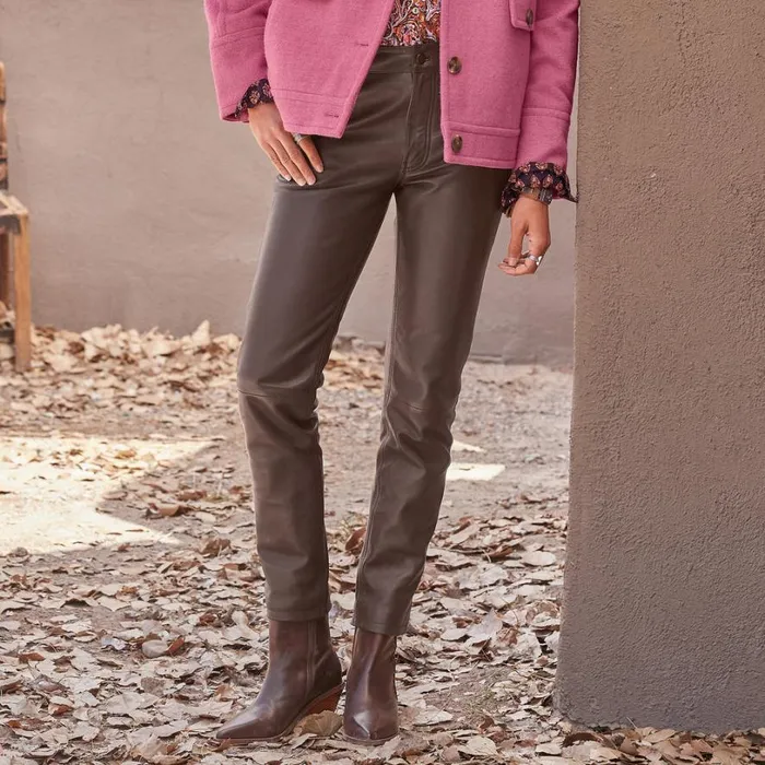 Women Bronwen Leather Pants Chocolate Sundance Catalog Pants and Shorts