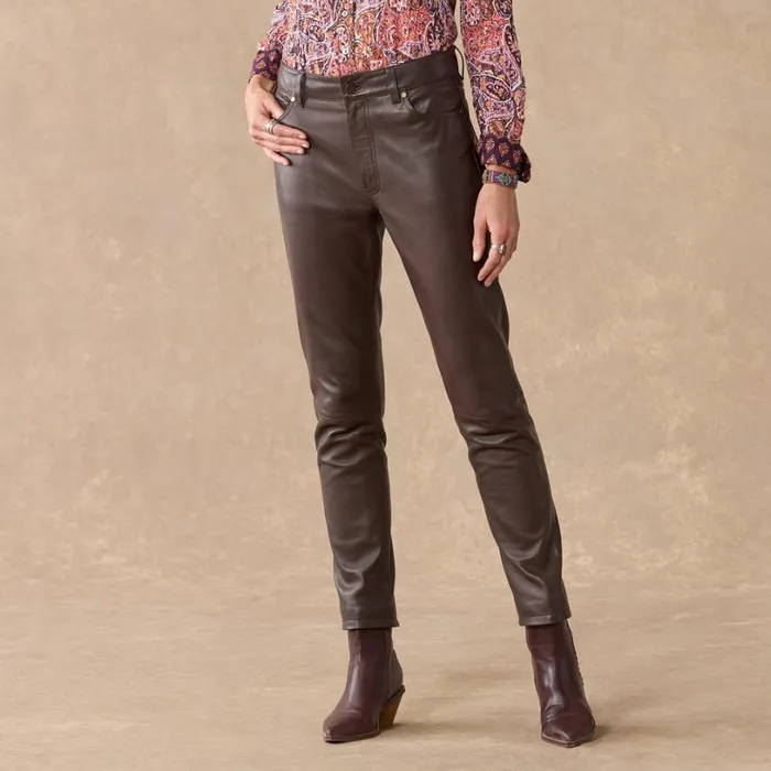 Women Bronwen Leather Pants Chocolate Sundance Catalog Pants and Shorts Women Bronwen Leather Pants Chocolate Sundance Catalog Pants and Shorts