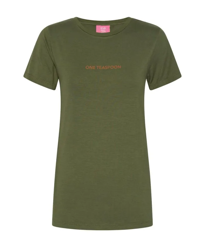 Women BURNT OLIVE LOGO FITTED TEE One Teaspoon Tees and Tanks Women BURNT OLIVE LOGO FITTED TEE One Teaspoon Tees and Tanks
