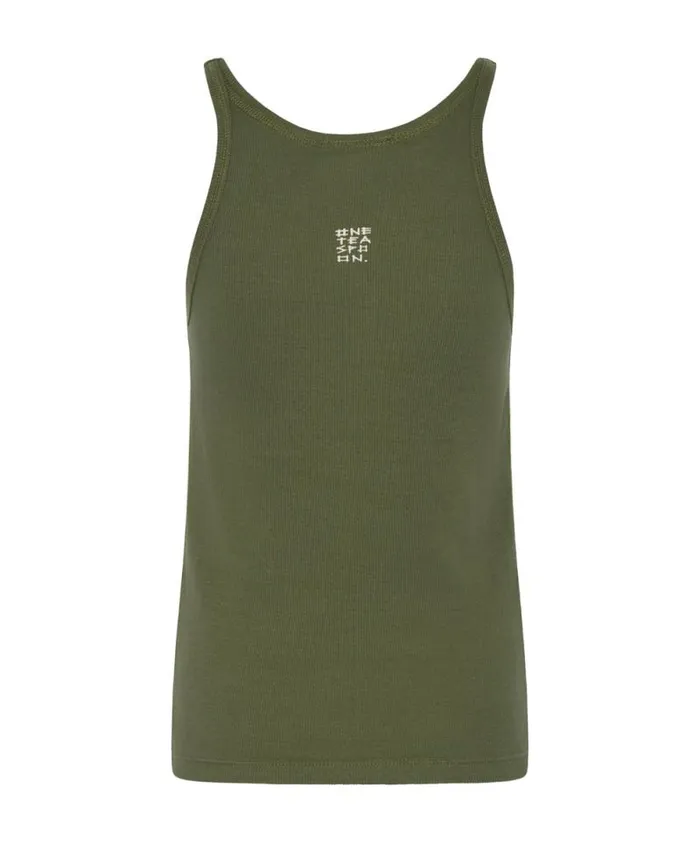 Women BURNT OLIVE ONE TEASPOON LOGO SINGLET One Teaspoon Tees and Tanks Women BURNT OLIVE ONE TEASPOON LOGO SINGLET One Teaspoon Tees and Tanks