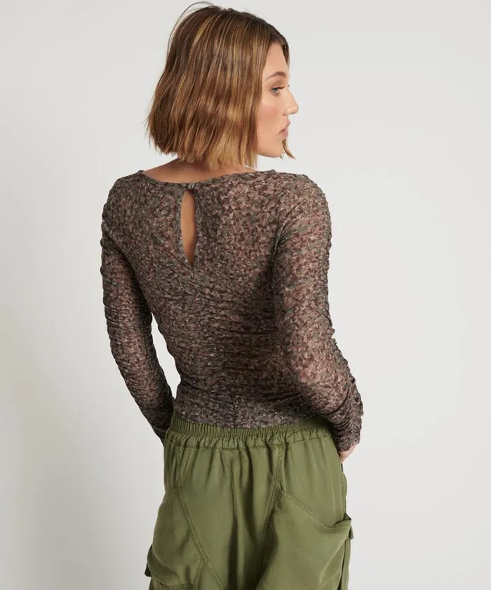Women CAMO NIGHT FEVER LONGSLEEVE MESH TOP One Teaspoon Tops Women CAMO NIGHT FEVER LONGSLEEVE MESH TOP One Teaspoon Tops