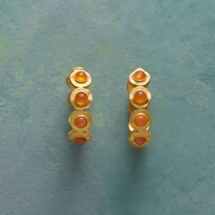 Women Carnelian Circle Hoop Earrings Sundance Catalog Earrings