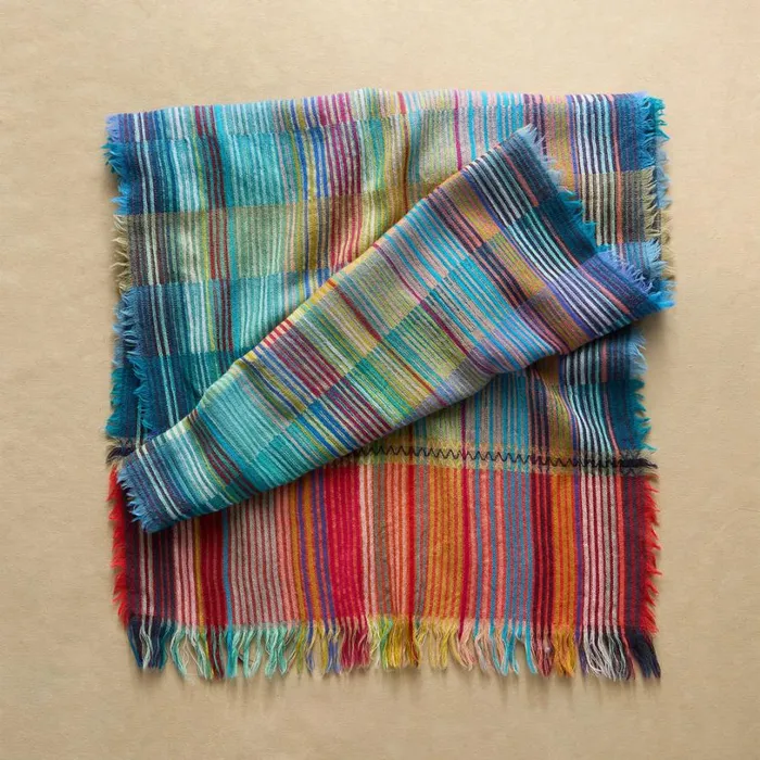 Women Carol Striped Scarf Blue Multi Sundance Catalog Scarves and Gloves Women Carol Striped Scarf Blue Multi Sundance Catalog Scarves and Gloves