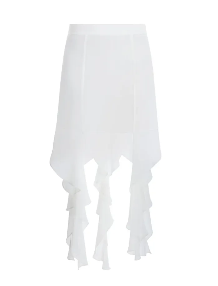 Women Cascading Ruffle Skirt Gardenia BCBG Bottoms Women Cascading Ruffle Skirt Gardenia BCBG Bottoms
