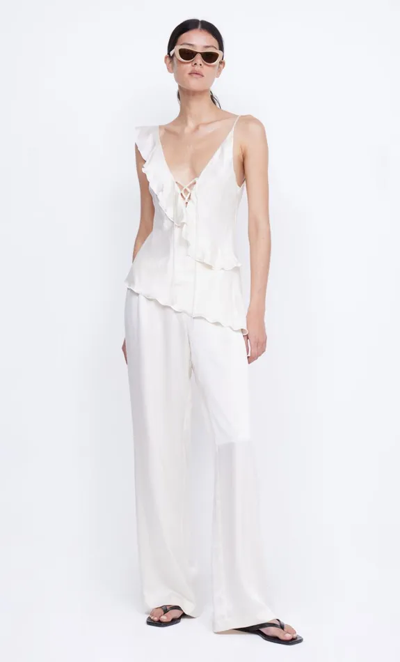 Women CHANTILLY SILK FRILL CAMI 8211 IVORY Bec Bridge Sleeveless