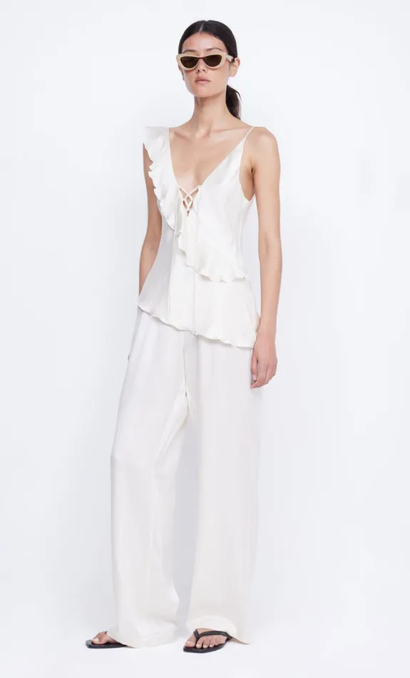 Women CHANTILLY SILK FRILL CAMI 8211 IVORY Bec Bridge Sleeveless