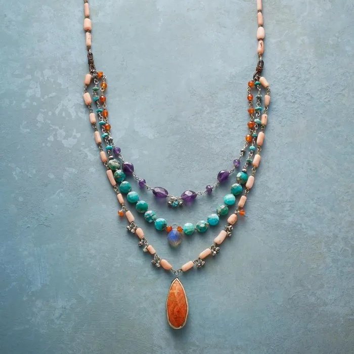 Women Clarissa ThreeTier Necklace Sundance Catalog Necklaces