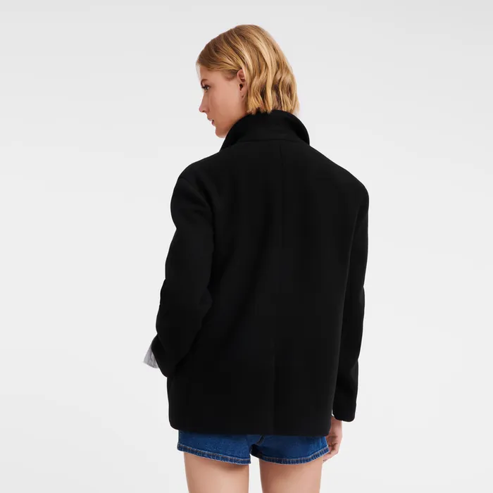 Women Coats and Jackets Longchamp Straight peacoat Black Women Coats and Jackets Longchamp Straight peacoat Black