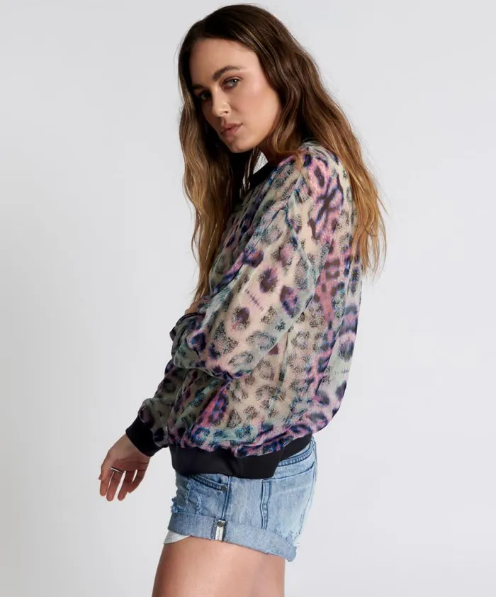 Women COLLISION CHIFFON LONGSLEEVE TOP One Teaspoon Tops Women COLLISION CHIFFON LONGSLEEVE TOP One Teaspoon Tops
