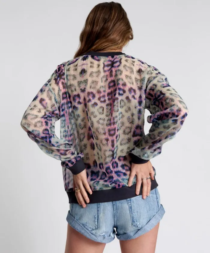 Women COLLISION CHIFFON LONGSLEEVE TOP One Teaspoon Tops Women COLLISION CHIFFON LONGSLEEVE TOP One Teaspoon Tops