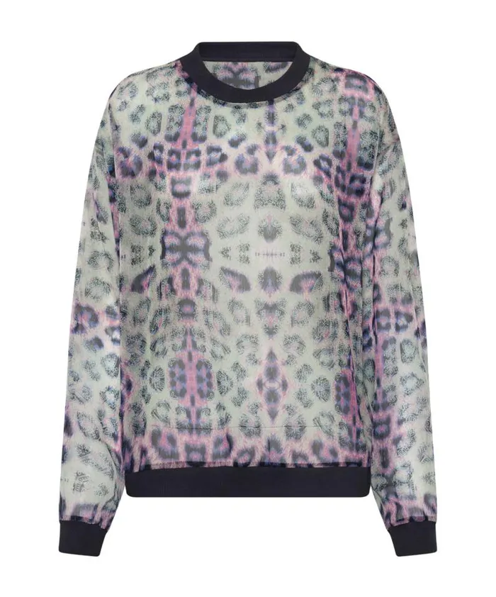 Women COLLISION CHIFFON LONGSLEEVE TOP One Teaspoon Tops Women COLLISION CHIFFON LONGSLEEVE TOP One Teaspoon Tops