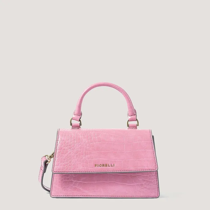 Women Colton Mini TopHandle Bag Pink Croc Fiorelli Grab Bags
