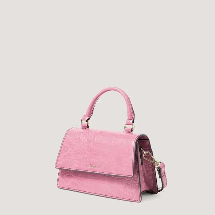 Women Colton Mini TopHandle Bag Pink Croc Fiorelli Grab Bags