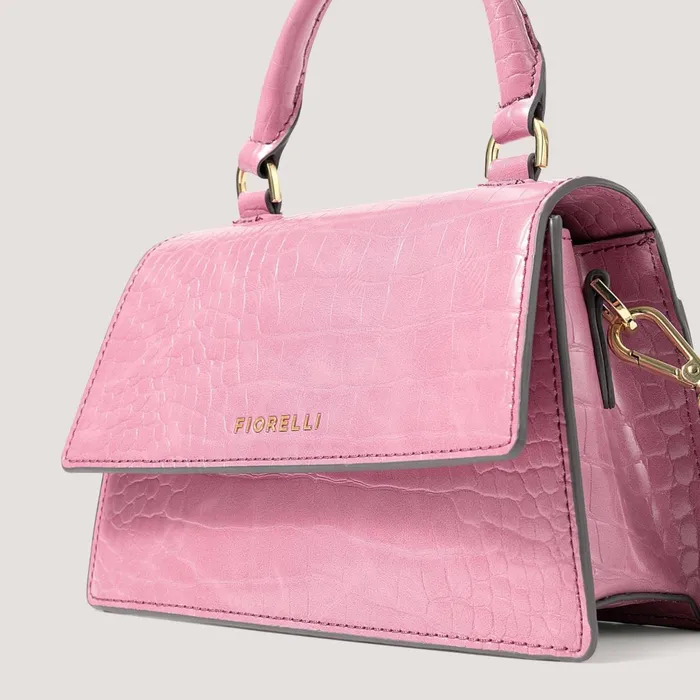 Women Colton Mini TopHandle Bag Pink Croc Fiorelli Grab Bags