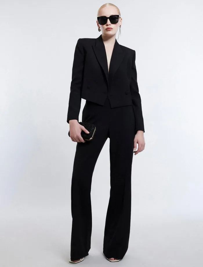 Women Cropped Blazer Black BCBG Jackets and Blazers Women Cropped Blazer Black BCBG Jackets and Blazers