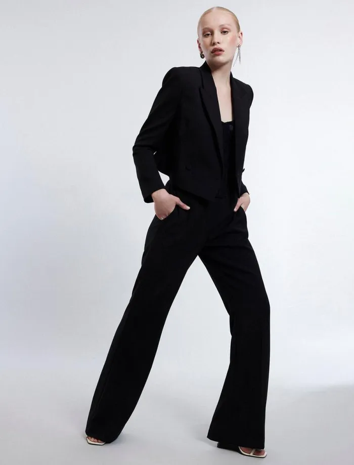 Women Cropped Blazer Black BCBG Jackets and Blazers Women Cropped Blazer Black BCBG Jackets and Blazers