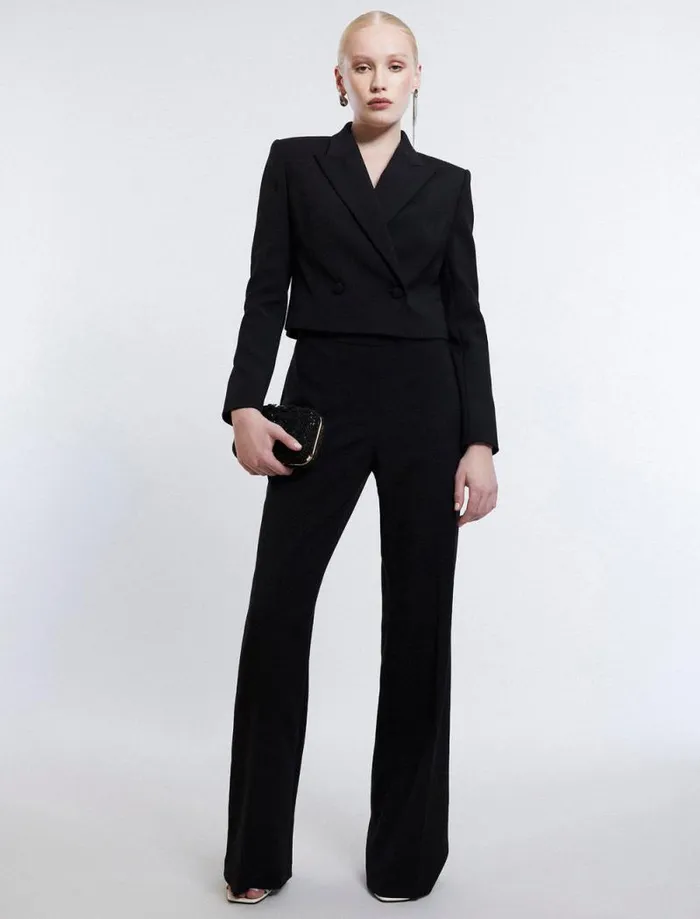 Women Cropped Blazer Black BCBG Jackets and Blazers Women Cropped Blazer Black BCBG Jackets and Blazers