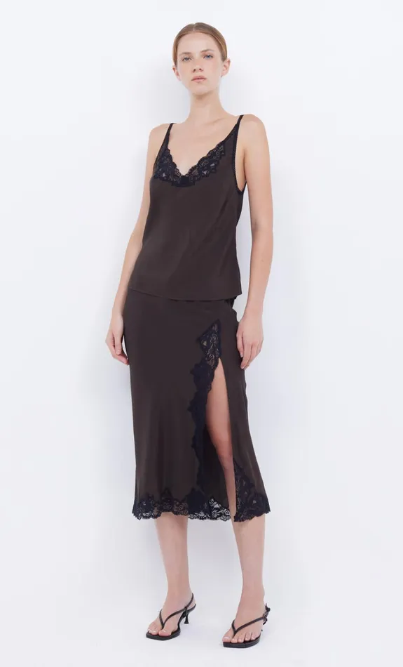 Women DEJA VOUS SLIP SKIRT 8211 CHOCBLACK Bec Bridge Skirts
