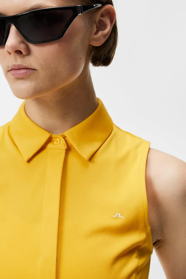 Women Dena Sleeveless Top Citrus JLindeberg Polo Shirts Women Dena Sleeveless Top Citrus JLindeberg Polo Shirts
