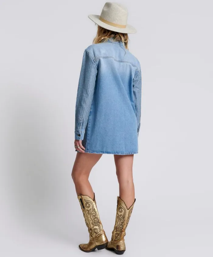 Women DESERT JEWEL DENIM TRUCKER DRESS One Teaspoon Midi and Maxi Dresses Women DESERT JEWEL DENIM TRUCKER DRESS One Teaspoon Midi and Maxi Dresses