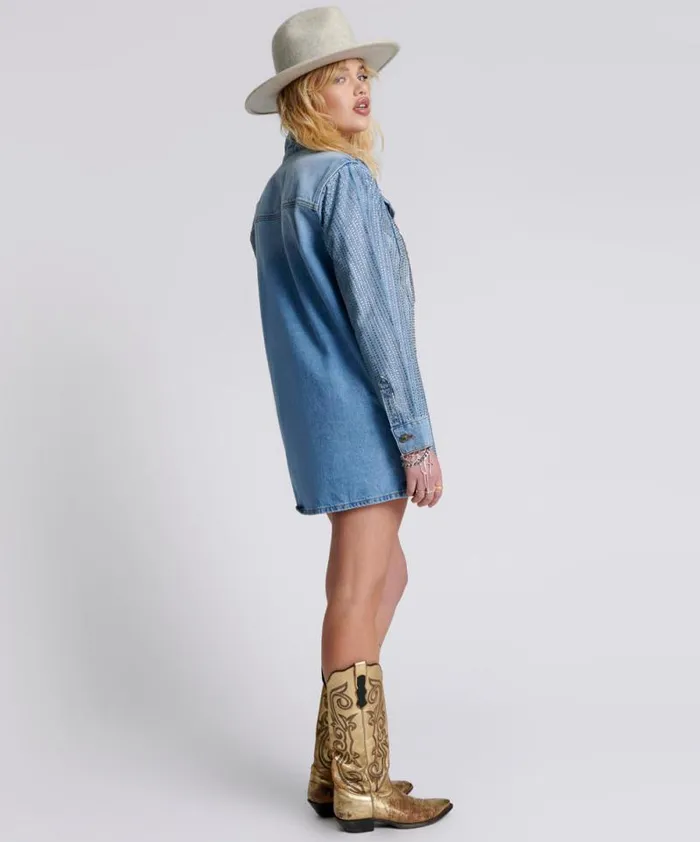 Women DESERT JEWEL DENIM TRUCKER DRESS One Teaspoon Midi and Maxi Dresses Women DESERT JEWEL DENIM TRUCKER DRESS One Teaspoon Midi and Maxi Dresses