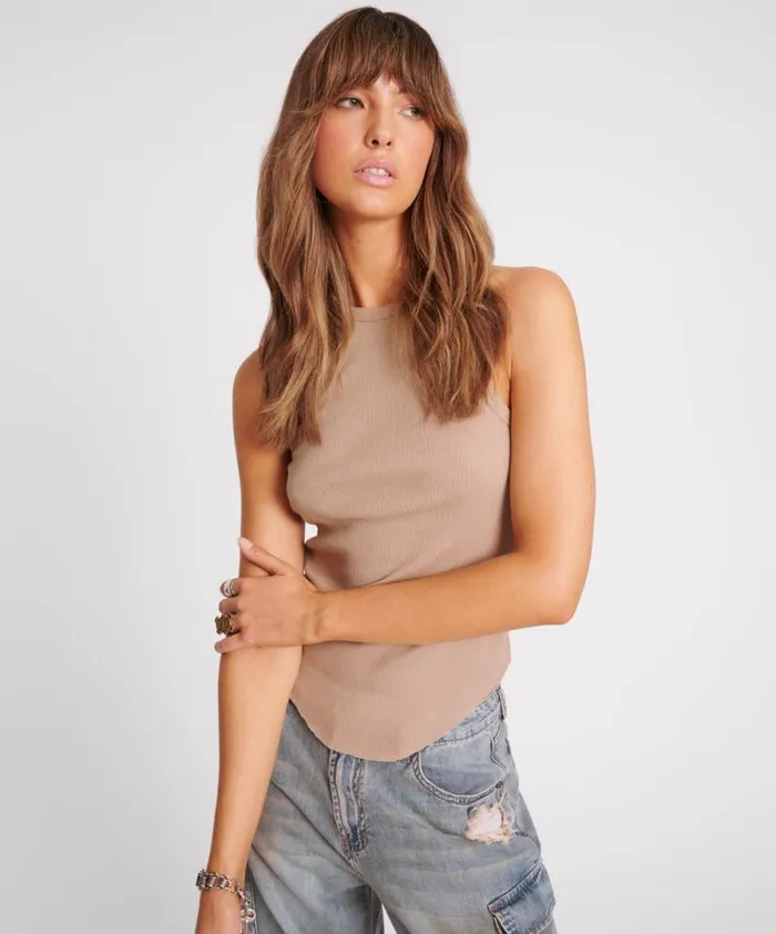 Women DISTRESSED RAMONE RIB TANK One Teaspoon Tops
