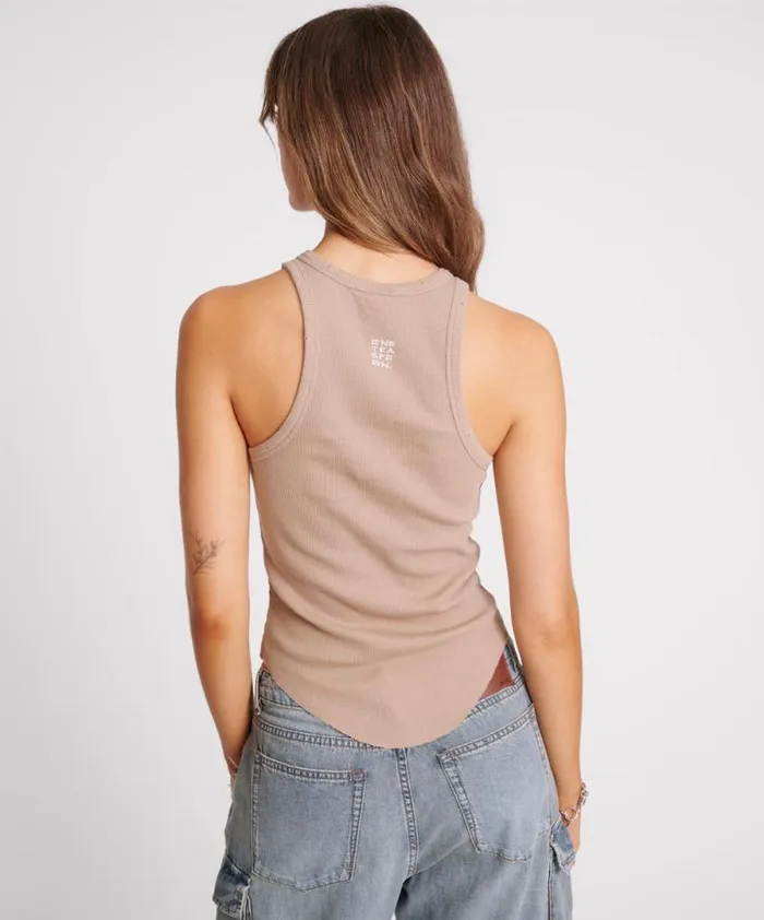 Women DISTRESSED RAMONE RIB TANK One Teaspoon Tops Women DISTRESSED RAMONE RIB TANK One Teaspoon Tops