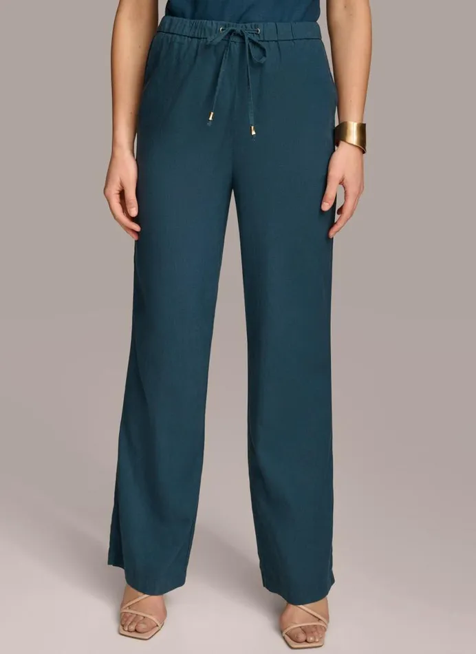 Women DRAWSTRING PANT Tide Navy Donna Karan New York Pants