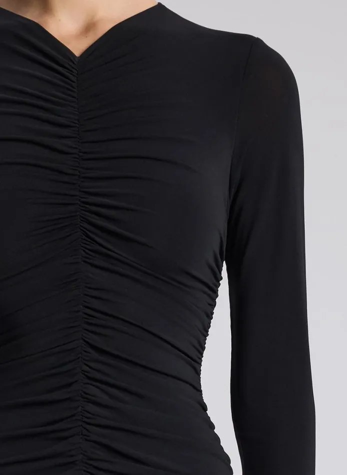 Women Dresses ALC Fawn Ruched Mesh Maxi Dress Black