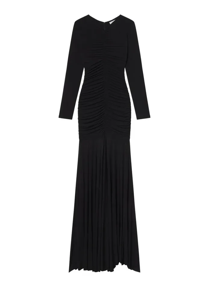 Women Dresses ALC Fawn Ruched Mesh Maxi Dress Black