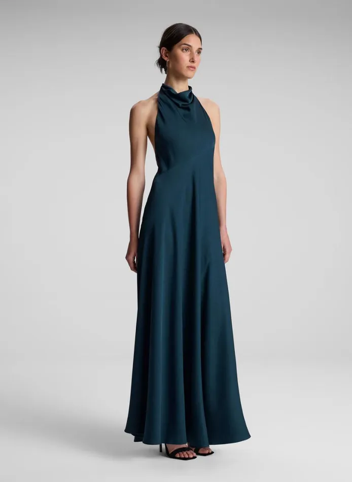 Women Dresses ALC Sara Halter Maxi Dress Malachite