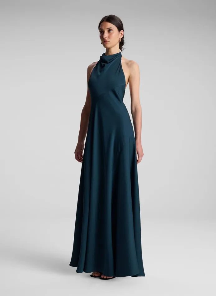 Women Dresses ALC Sara Halter Maxi Dress Malachite