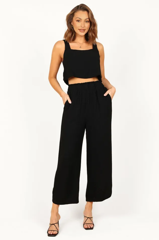 Women Eleanor Cropped Top Black Crop Tops Petal and Pup