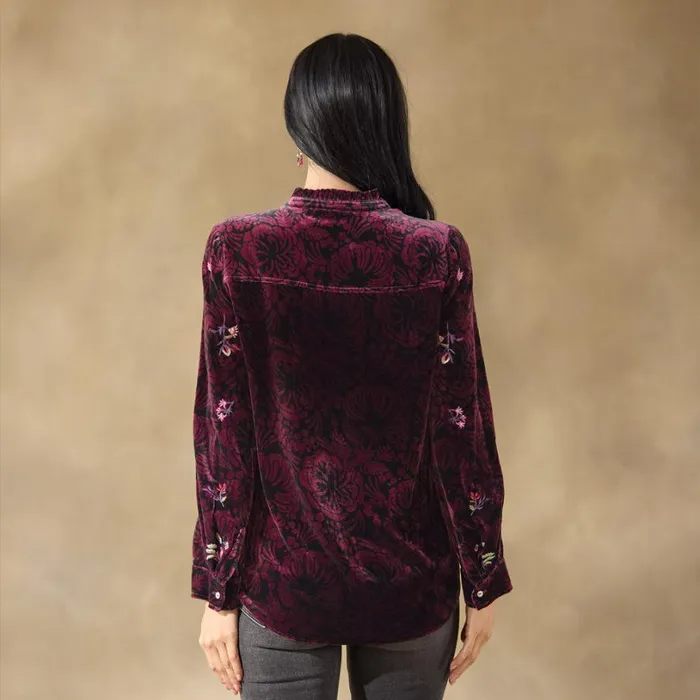Women Elisabeth Velvet Top Plum Sundance Catalog Tops Women Elisabeth Velvet Top Plum Sundance Catalog Tops