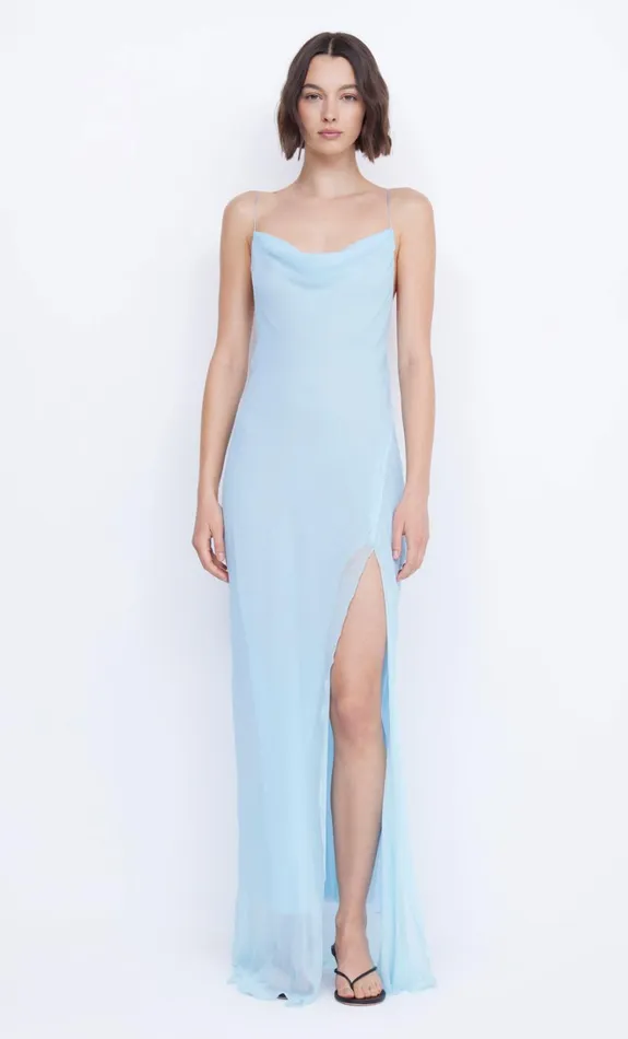 Women ELZETTE SPLIT MAXI DRESS 8211 DOLPHIN BLUE Bec Bridge Prom Dresses