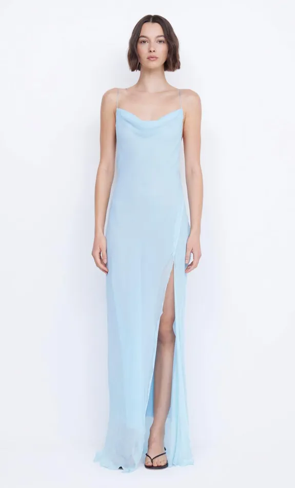 Women ELZETTE SPLIT MAXI DRESS 8211 DOLPHIN BLUE Bec Bridge Prom Dresses