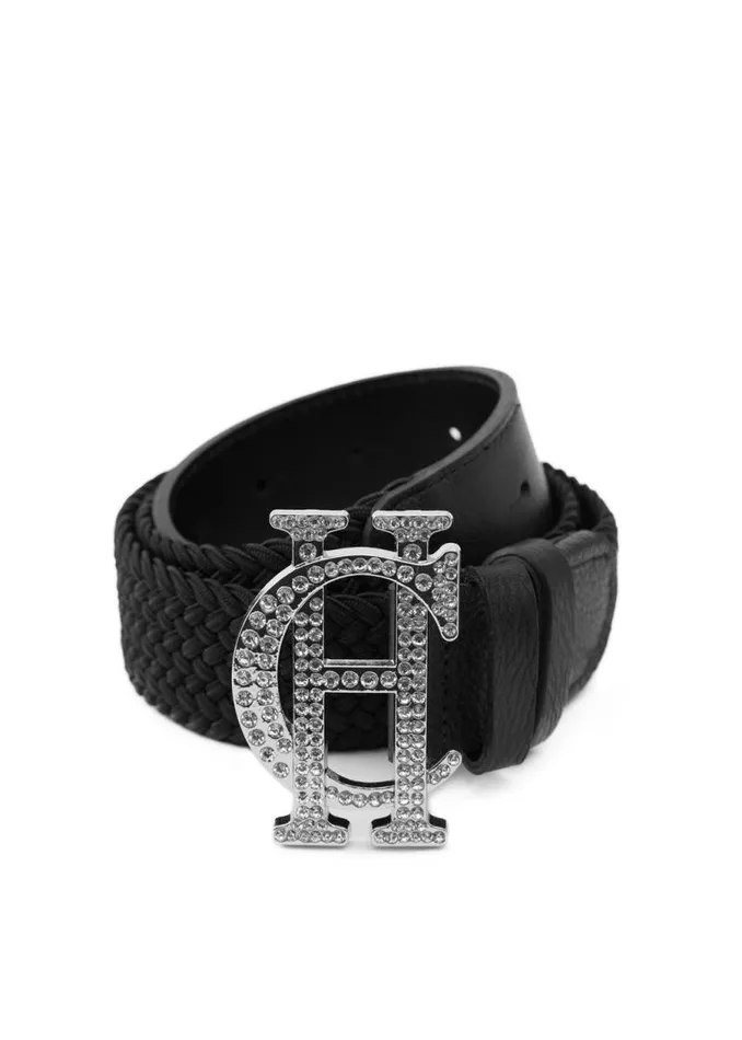 WomenEquestrian Belts Holland Cooper HC Heritage Belt Black Crystal