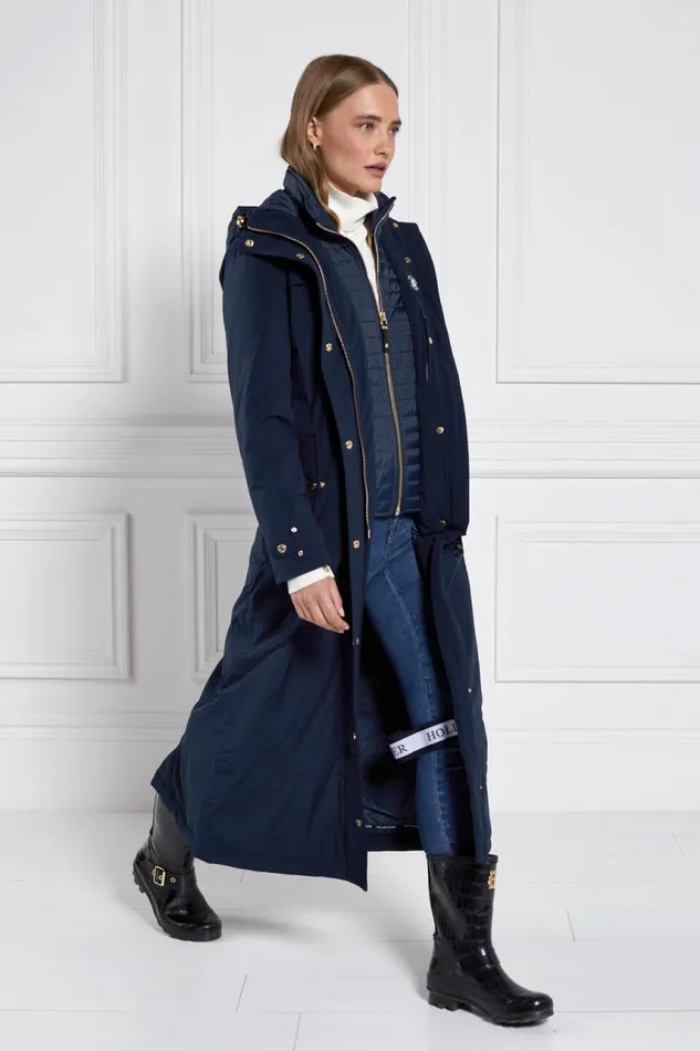 WomenEquestrian Coats Holland Cooper Longline Training Coat Ink Navy WomenEquestrian Coats Holland Cooper Longline Training Coat Ink Navy